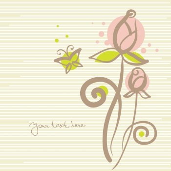 Floral background with butterfly