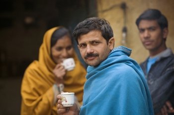 Rural people having tea 