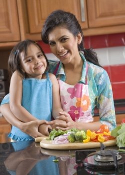 Mother and daughter in the kitchen 
