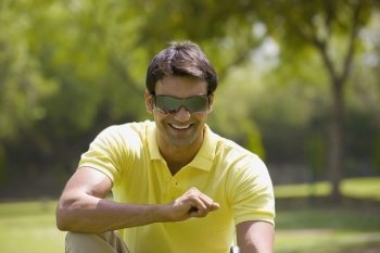 Golfer smiling 