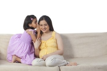 Daughter confiding in mother