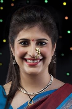 Maharashtrian woman smiling 