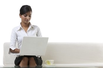 Businesswoman with a laptop 
