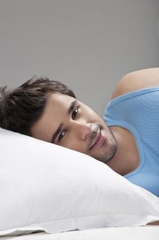 Man lying in bed 