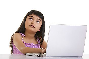 Girl working on a laptop