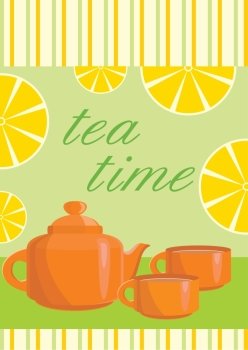 Card. Menu Tea service
