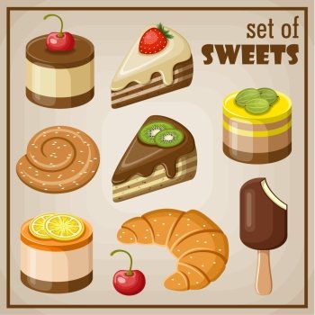 Set of sweets.Vector illustration