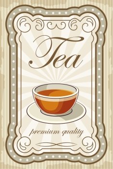 Picture of a vintage poster with a cup of tea