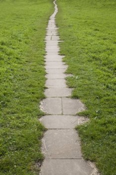 Flag stone path, Swaledale, Yorkshire Dales National Park, England.