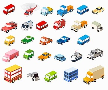isometric flat cars. The isometric flat cars  set of vehicles for creativity and design
