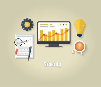 Start up business concept in flat design