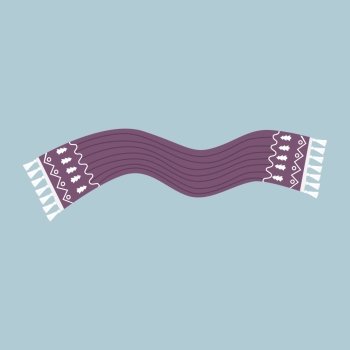 Striped Scarf Isolated. Striped scarf isolated icon. Striped scarf isolated. Striped scarf. Scarves icon. Scarf icon. Winter scarf. Cartoon striped scarf. Vector illustration