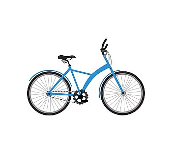 Bicycle icon design flat isolated. Bike and blue bycicle, cycling race sport. Mountain bicycle, travel bicycle vector illustration