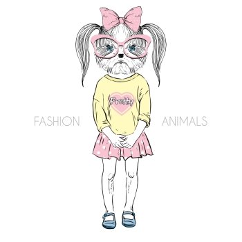humanimal doggy girl. doggy girl kid dressed up in casual style