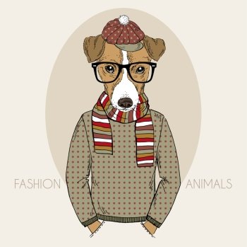 Jack Russel terrier hipster