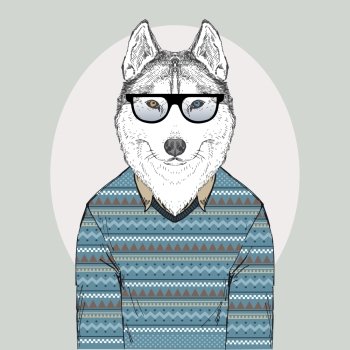 portrait of husky male dressed up in pullover