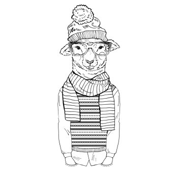 lamb boy dressed up in winter style
