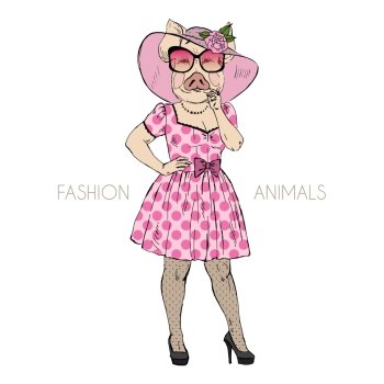 dressed up piggy girl