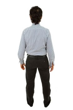 young business man full body from back