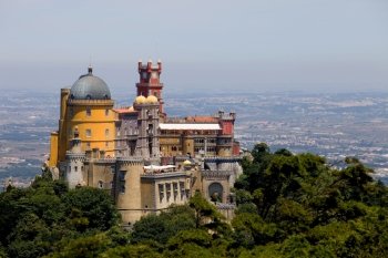 Famous palace of Pena in Sintra, Portugal