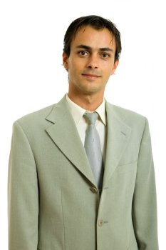 young business man portrait in white background