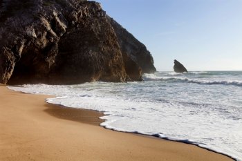 beautiful beach of adraga, the south of portugal