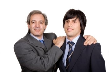 two young business men portrait, isolated on white

