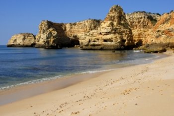 small beach at algarve, the south of portugal