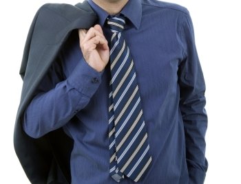 detail of a business man with blue tie