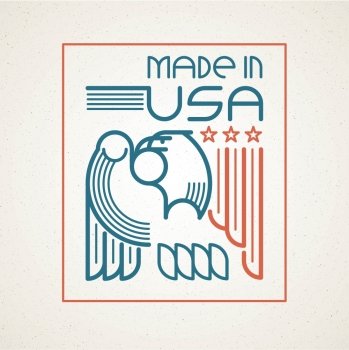 Made in the USA Symbol with American flag and eagle templates emblems. Vector illustration EPS 10. Made in the USA Symbol with American flag and eagle  templates emblems. Vector illustration 