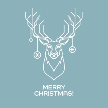 Christmas deer. Line art. Vector illustration. Christmas deer. Line art. Vector illustration EPS 10