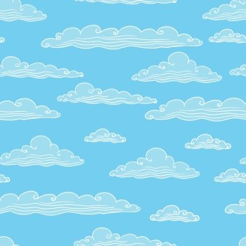 Seamless background with clouds - vector illustration.. Seamless background with clouds - vector illustration
