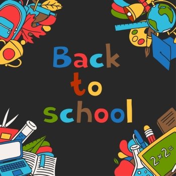 Back to school background with education hand drawn doodles. Back to school background with education hand drawn doodles.
