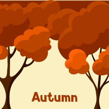 Autumn background design with abstract stylized trees. Autumn background design with abstract stylized trees.