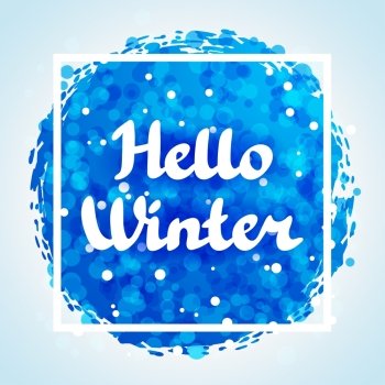 Hello winter abstract background design with snowflakes and snow. Hello winter abstract background design with snowflakes and snow.