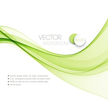 Smooth wave stream line abstract header layout. Vector illustration.  Vector Abstract  Green curved lines background. Template brochure design. 
