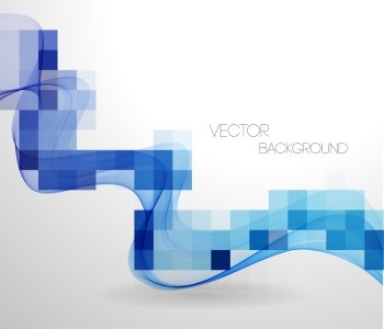Vector Abstract geometric background with square mosaic and wave- For business, corporate design, cover, booklet, brochure.