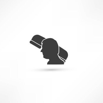 Man thinks about phone. Businessman concept icon