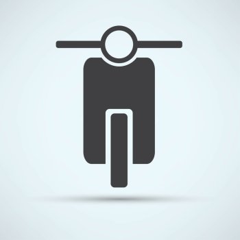 motorbike front view isolated vector icon