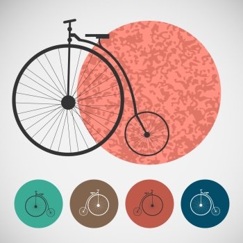 Vector set of bicycle on colored backgrounds.. Vector set of bicycle on colored backgrounds 
