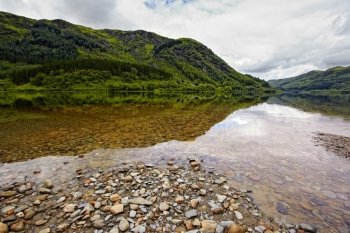 view on Loch Lubnaig with reflection, Scotland
