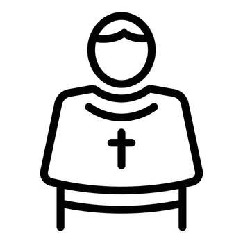 Prayer ritual service icon outline vector. Catholic bible. Mass religion. Prayer ritual service icon outline vector. Catholic bible