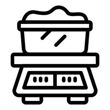 Food weighing machine icon outline vector. Culinary equipment. Kitchen balance household. Food weighing machine icon outline vector. Culinary equipment