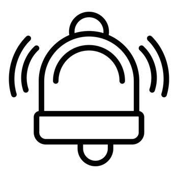 Emergency bell icon outline vector. Help warning notification. Ask for first aid service. Emergency bell icon outline vector. Help warning notification