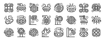 Surgical lamp icons set outline vector. Medical device. Medicine healthcare. Surgical lamp icons set outline vector. Medical device