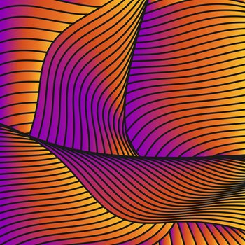 Gradient pattern of wavy lines. Colorful background for creative design. Smooth gradient lines