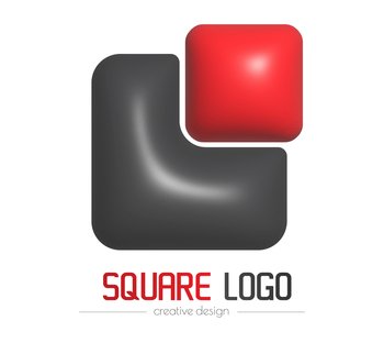 3d square logo. A template for a brand, ID, sticker, sticker, or pictogram. Social network icon, corporate design idea