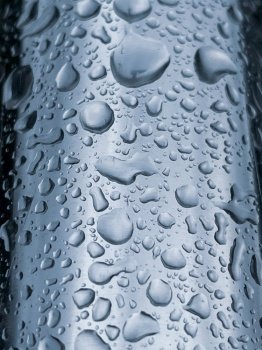 raindrops on the metallic surface in rainy days