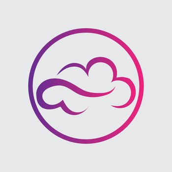 vector graphic illustration of perfect cloud logo branding agency,app,software,etc on gray background