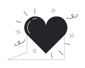 Sending love online black and white 2D line cartoon object. Romantic confession text message isolated vector outline item. Will you be my valentine social media monochromatic flat spot illustration. Sending love online black and white 2D line cartoon object